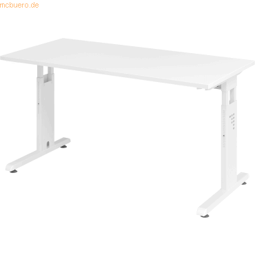 mcbuero.de Schreibtisch C-Fuß 140x67cm Weiß/Weiß mcbuero.de Schreibtisch C-Fuß 140x67cm Weiß/Weiß von mcbuero.de