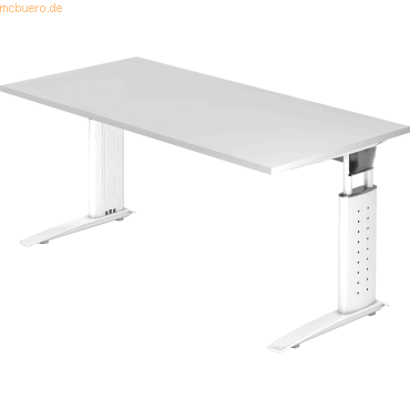 mcbuero.de Schreibtisch C-Fuß 160x80cm Weiß/Weiß mcbuero.de Schreibtisch C-Fuß 160x80cm Weiß/Weiß von mcbuero.de
