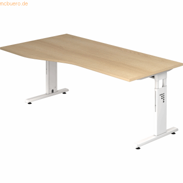 mcbuero.de Schreibtisch C-Fuß 180x100/80cm Eiche/Weiß mcbuero.de Schreibtisch C-Fuß 180x100/80cm Eiche/Weiß von mcbuero.de