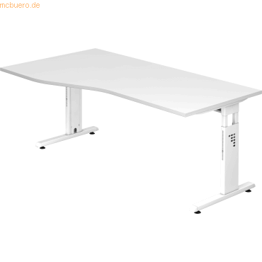 mcbuero.de Schreibtisch C-Fuß 180x100/80cm Weiß/Weiß mcbuero.de Schreibtisch C-Fuß 180x100/80cm Weiß/Weiß von mcbuero.de