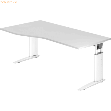 mcbuero.de Schreibtisch C-Fuß 180x100/80cm Weiß/Weiß mcbuero.de Schreibtisch C-Fuß 180x100/80cm Weiß/Weiß von mcbuero.de