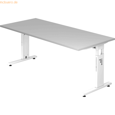 mcbuero.de Schreibtisch C-Fuß 180x80cm Grau/Weiß mcbuero.de Schreibtisch C-Fuß 180x80cm Grau/Weiß von mcbuero.de