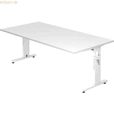mcbuero.de Schreibtisch C-Fuß 200x100cm Weiß/Weiß mcbuero.de Schreibtisch C-Fuß 200x100cm Weiß/Weiß von mcbuero.de
