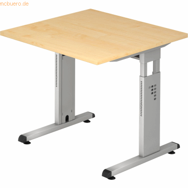 mcbuero.de Schreibtisch C-Fuß 80x80cm Ahorn/Silber mcbuero.de Schreibtisch C-Fuß 80x80cm Ahorn/Silber von mcbuero.de