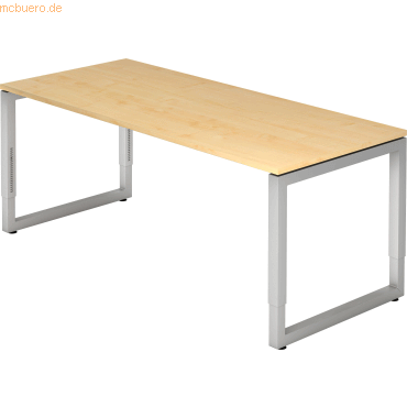 mcbuero.de Schreibtisch O-Fuß eckig 180x80cm Ahorn/Silber mcbuero.de Schreibtisch O-Fuß eckig 180x80cm Ahorn/Silber von mcbuero.de