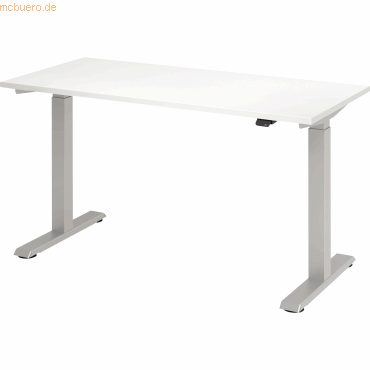 mcbuero.de Schreibtisch VXMST614/W/S 140x67cm weiß von mcbuero.de