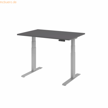 mcbuero.de Schreibtisch el 120x80cm silber/grauaphit von mcbuero.de