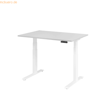 mcbuero.de Schreibtisch el 120x80cm weiß/grau mcbuero.de Schreibtisch el 120x80cm weiß/grau von mcbuero.de