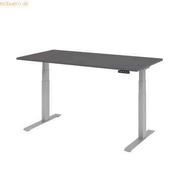 mcbuero.de Schreibtisch el 160x80cm silber/grauaphit von mcbuero.de