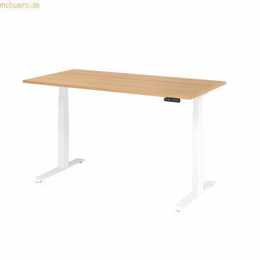 mcbuero.de Schreibtisch el 160x80cm weiß/eiche von mcbuero.de