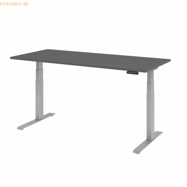 mcbuero.de Schreibtisch el 180x80cm silber/grauaphit von mcbuero.de