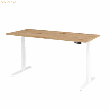 mcbuero.de Schreibtisch el 180x80cm weiß/asteiche von mcbuero.de