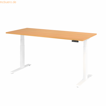 mcbuero.de Schreibtisch el 180x80cm weiß/buche von mcbuero.de