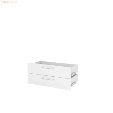 mcbuero.de Schublade FlexWall 80cm 2x0,5OH weiß von mcbuero.de