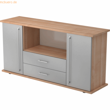 mcbuero.de Sideboard SB 2OH 2 Schübe BxTxH 166,1x44,8x84cm Griff RE Nu von mcbuero.de