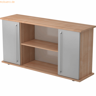 mcbuero.de Sideboard SB 2OH 2 Türen BxTxH 166,1x44,8x84cm Griff RE Nus von mcbuero.de