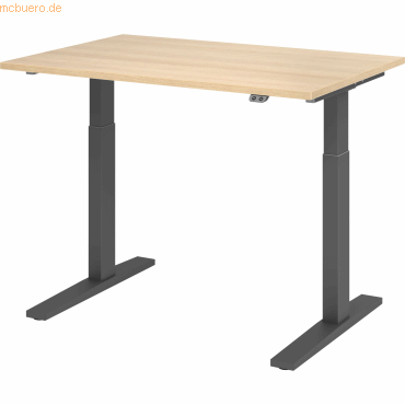 mcbuero.de Sitz-Steh-Schreibtisch elektrisch 120x80cm Eiche/Graphit mcbuero.de Sitz-Steh-Schreibtisch elektrisch 120x80cm Eiche/Graphit von mcbuero.de