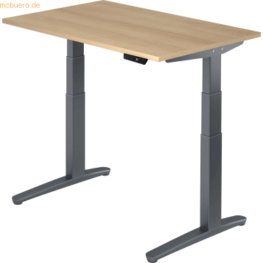 mcbuero.de Sitz-Steh-Schreibtisch elektrisch 120x80cm Eiche/Graphit mcbuero.de Sitz-Steh-Schreibtisch elektrisch 120x80cm Eiche/Graphit von mcbuero.de