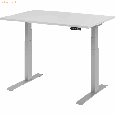mcbuero.de Sitz-Steh-Schreibtisch elektrisch 120x80cm Grau/Silber von mcbuero.de