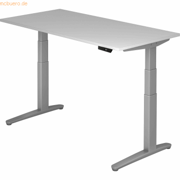 mcbuero.de Sitz-Steh-Schreibtisch elektrisch 160x80cm Grau/Silber von mcbuero.de