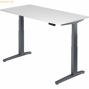 mcbuero.de Sitz-Steh-Schreibtisch elektrisch 160x80cm Weiß/Graphit mcbuero.de Sitz-Steh-Schreibtisch elektrisch 160x80cm Weiß/Graphit von mcbuero.de