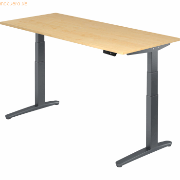 mcbuero.de Sitz-Steh-Schreibtisch elektrisch 180x80cm Ahorn/Graphit von mcbuero.de