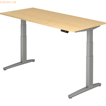mcbuero.de Sitz-Steh-Schreibtisch elektrisch 180x80cm Ahorn/silber von mcbuero.de