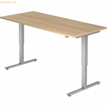 mcbuero.de Sitz-Steh-Schreibtisch elektrisch 180x80cm Eiche/Silber mcbuero.de Sitz-Steh-Schreibtisch elektrisch 180x80cm Eiche/Silber von mcbuero.de