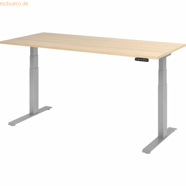 mcbuero.de Sitz-Steh-Schreibtisch elektrisch 180x80cm Eiche/Silber von mcbuero.de