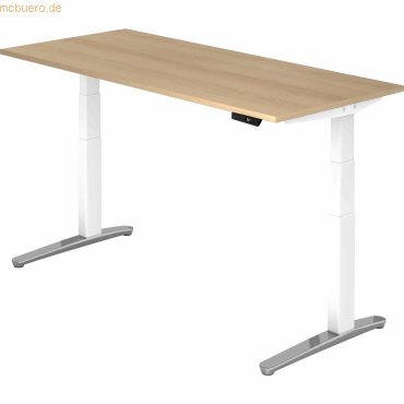 mcbuero.de Sitz-Steh-Schreibtisch elektrisch 180x80cm Eiche/Weiß-alu von mcbuero.de