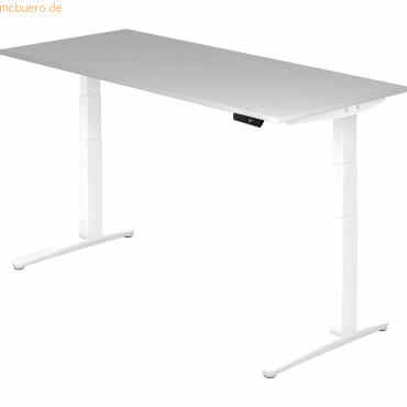 mcbuero.de Sitz-Steh-Schreibtisch elektrisch 180x80cm Grau/Weiß von mcbuero.de