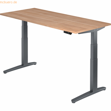 mcbuero.de Sitz-Steh-Schreibtisch elektrisch 180x80cm Nussbaum/Graphit mcbuero.de Sitz-Steh-Schreibtisch elektrisch 180x80cm Nussbaum/Graphit von mcbuero.de