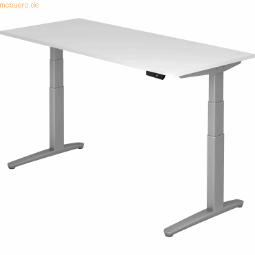 mcbuero.de Sitz-Steh-Schreibtisch elektrisch 180x80cm Weiß/silber mcbuero.de Sitz-Steh-Schreibtisch elektrisch 180x80cm Weiß/silber von mcbuero.de