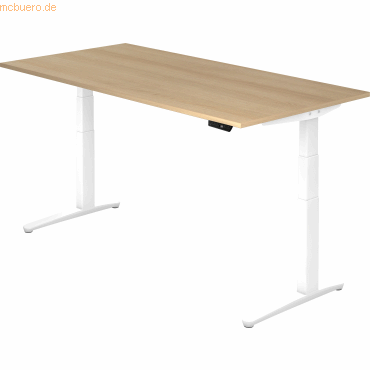 mcbuero.de Sitz-Steh-Schreibtisch elektrisch 200x100cm Eiche/Weiß von mcbuero.de