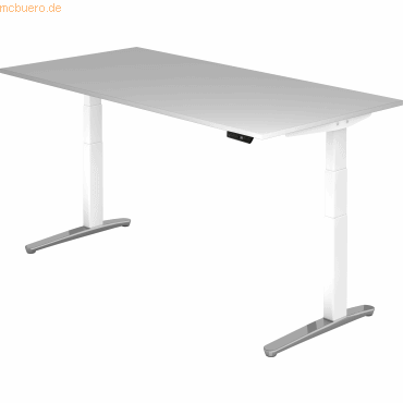 mcbuero.de Sitz-Steh-Schreibtisch elektrisch 200x100cm Grau/Weiß-alu von mcbuero.de