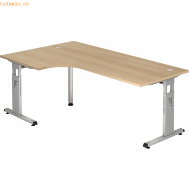 mcbuero.de Winkeltisch C-Fuß 200x120cm 90 Grad Eiche/Silber mcbuero.de Winkeltisch C-Fuß 200x120cm 90 Grad Eiche/Silber von mcbuero.de