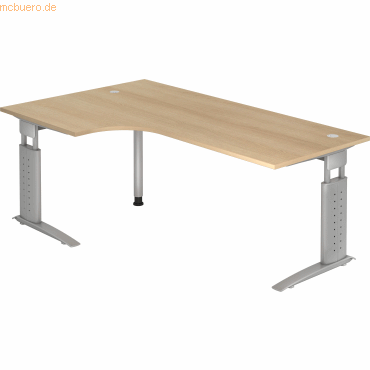 mcbuero.de Winkeltisch C-Fuß 200x120cm 90 Grad Eiche/Silber mcbuero.de Winkeltisch C-Fuß 200x120cm 90 Grad Eiche/Silber von mcbuero.de