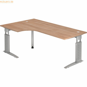 mcbuero.de Winkeltisch C-Fuß 200x120cm 90 Grad Nussbaum/Silber mcbuero.de Winkeltisch C-Fuß 200x120cm 90 Grad Nussbaum/Silber von mcbuero.de