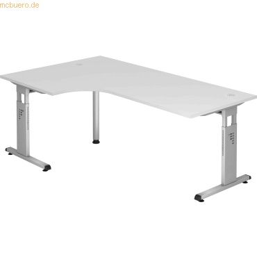mcbuero.de Winkeltisch C-Fuß 200x120cm 90 Grad Weiß/Silber mcbuero.de Winkeltisch C-Fuß 200x120cm 90 Grad Weiß/Silber von mcbuero.de