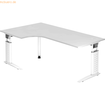 mcbuero.de Winkeltisch C-Fuß 200x120cm 90 Grad Weiß/Weiß mcbuero.de Winkeltisch C-Fuß 200x120cm 90 Grad Weiß/Weiß von mcbuero.de