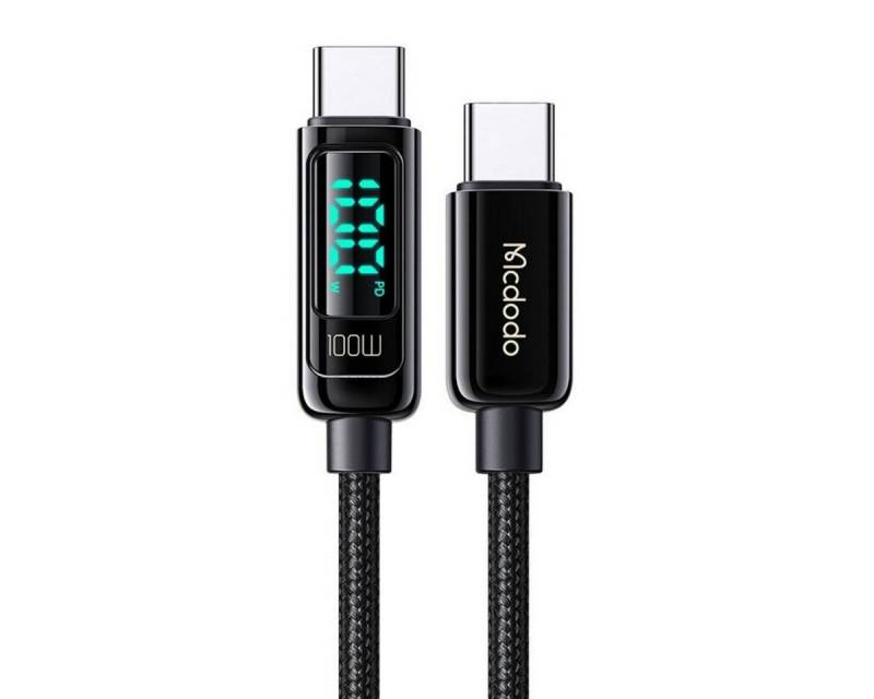 mcdodo 100W USB-C auf USB-C Kabel Schnellladekabel 1,2m in Schwarz Smartphone-Kabel von mcdodo