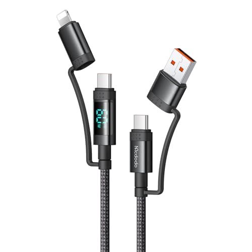 Mcdodo 4 in 1 Multi USB C Ladekabel 60W LED Display Schnellladekabel USB Kabel Mehrfach con USB A/C auf Lightning/Typ C Nylon Universal Aufladekabel für Galaxy S21/S20 Laptop Tablet Handy Mcdodo 4 in 1 Multi USB C Ladekabel 60W LED Display Schnellladekabel USB Kabel Mehrfach con USB A/C auf Lightning/Typ C Nylon Universal Aufladekabel für Galaxy S21/S20 Laptop Tablet Handy von Mcdodo