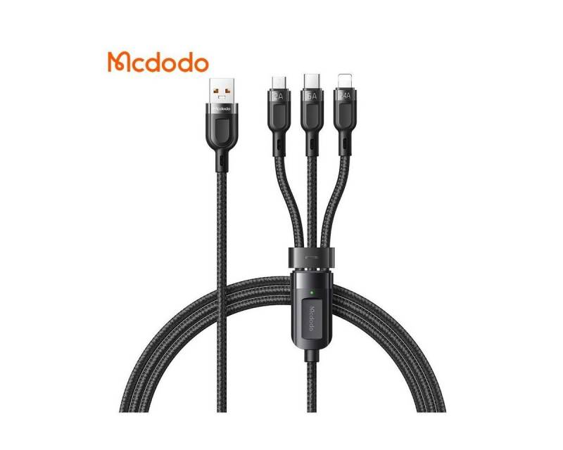 mcdodo 65W 3in1 USB auf USB-C/Lightning/MicroUSB Schnell-Kabel,1.2m Smartphone-Ladegerät von mcdodo