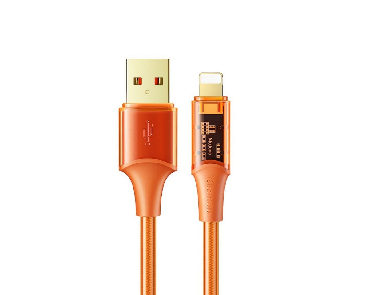 mcdodo CA-2081 Transparentes Schnellladekabel iOS Ladegerät Orange 1.2 m Smartphone-Kabel, (120 cm) von mcdodo