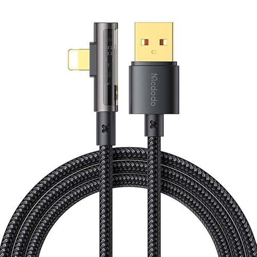 mcdodo CA-3511 USB auf Lightning Prisma 90 Grad Kabel, 1,8 m (schwarz) von mcdodo
