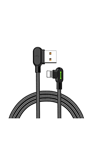 mcdodo LED 90 Grad 1.2M Ladekabel Winkel USB Kabel abgewinkelt Nylon geflochten Schnellladegerät Daten Sync L Form Kabeladapter kompatibel mit iOS in Schwarz mcdodo LED 90 Grad 1.2M Ladekabel Winkel USB Kabel abgewinkelt Nylon geflochten Schnellladegerät Daten Sync L Form Kabeladapter kompatibel mit iOS in Schwarz von mcdodo