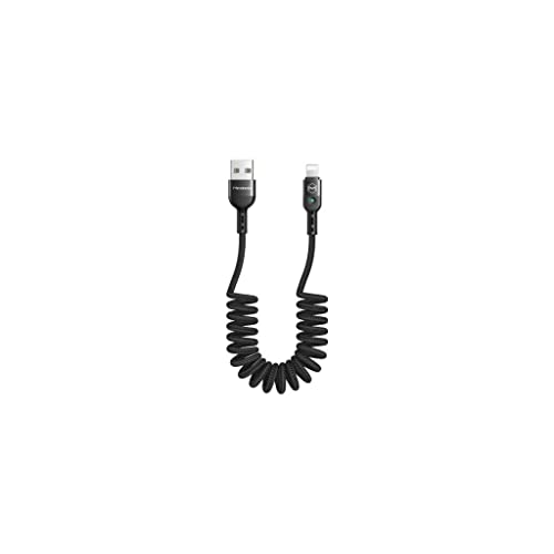 mcdodo Lightning Spiral LED Flechtkabel 1.8M 2A Schwarz von mcdodo