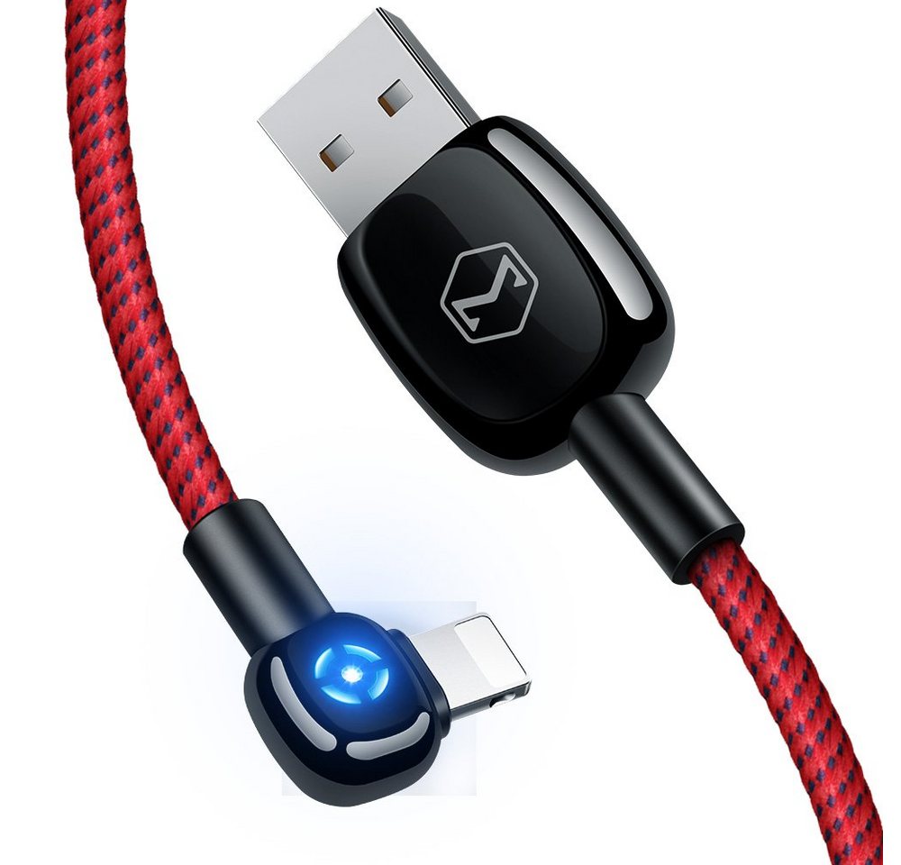 mcdodo Mcdodo 90 Grad Micro-USB Typ-C iPhone 2A Ladekabel mit LED Nylon Schnelllade-Gerät von mcdodo