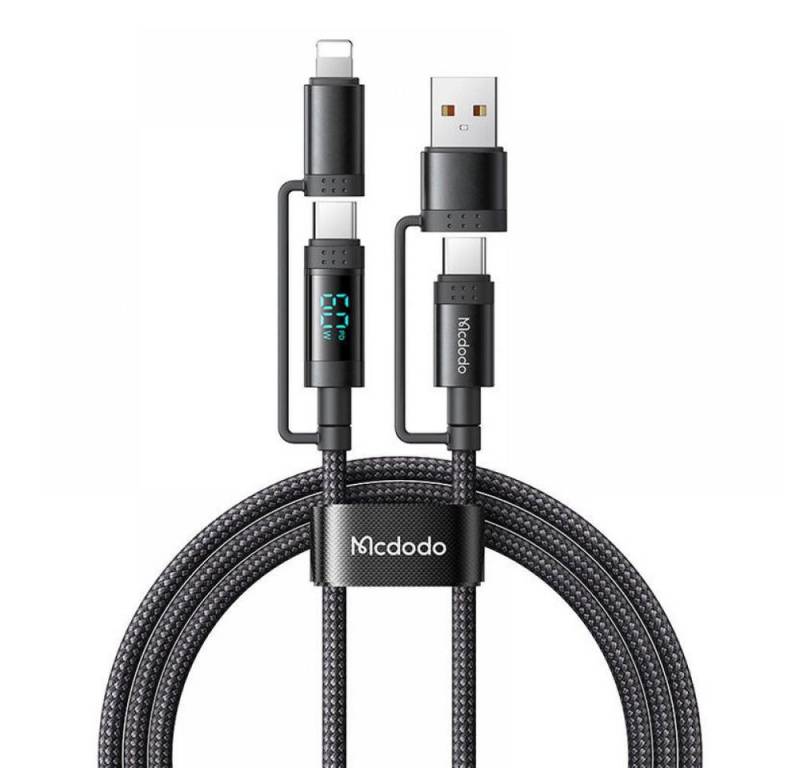 mcdodo Mcdodo CA-1990, 4in1 USB-C/A - USB-C/Lightning Kabel mit Ladeanzeige, Lightningkabel von mcdodo