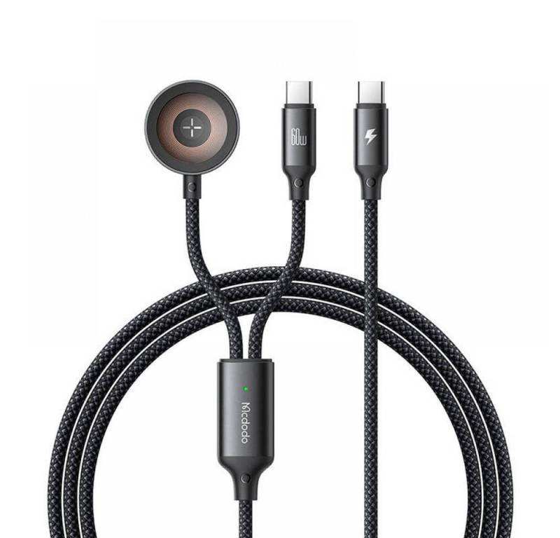 mcdodo Mcdodo CA-2200, 2-fach Y-Ladekabel für USB-C / Apple Watch, 60W, 1,2m, Induktions-Ladegerät von mcdodo
